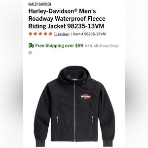 Harley Davidson men’s roadway waterproof fleece riding jacket
